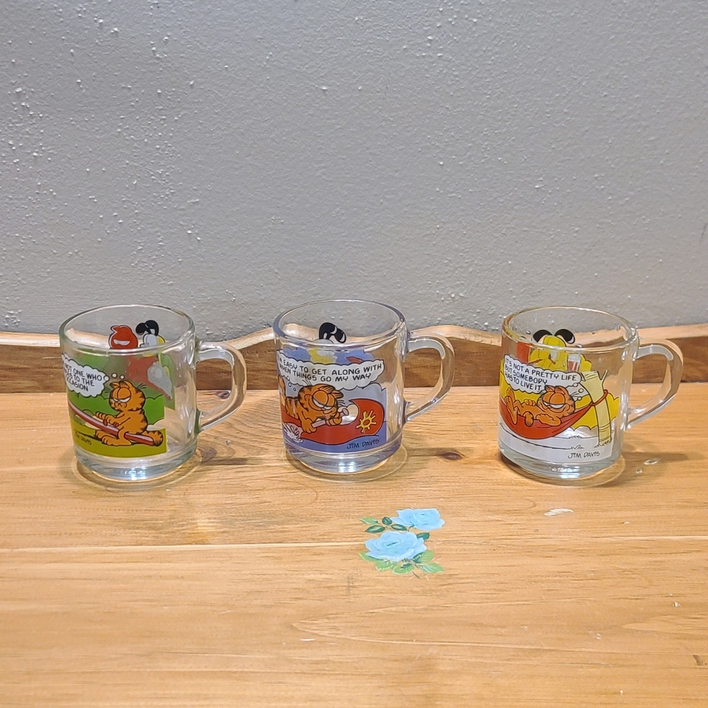 Vintage Garfield McDonald Cups - Lot of 3